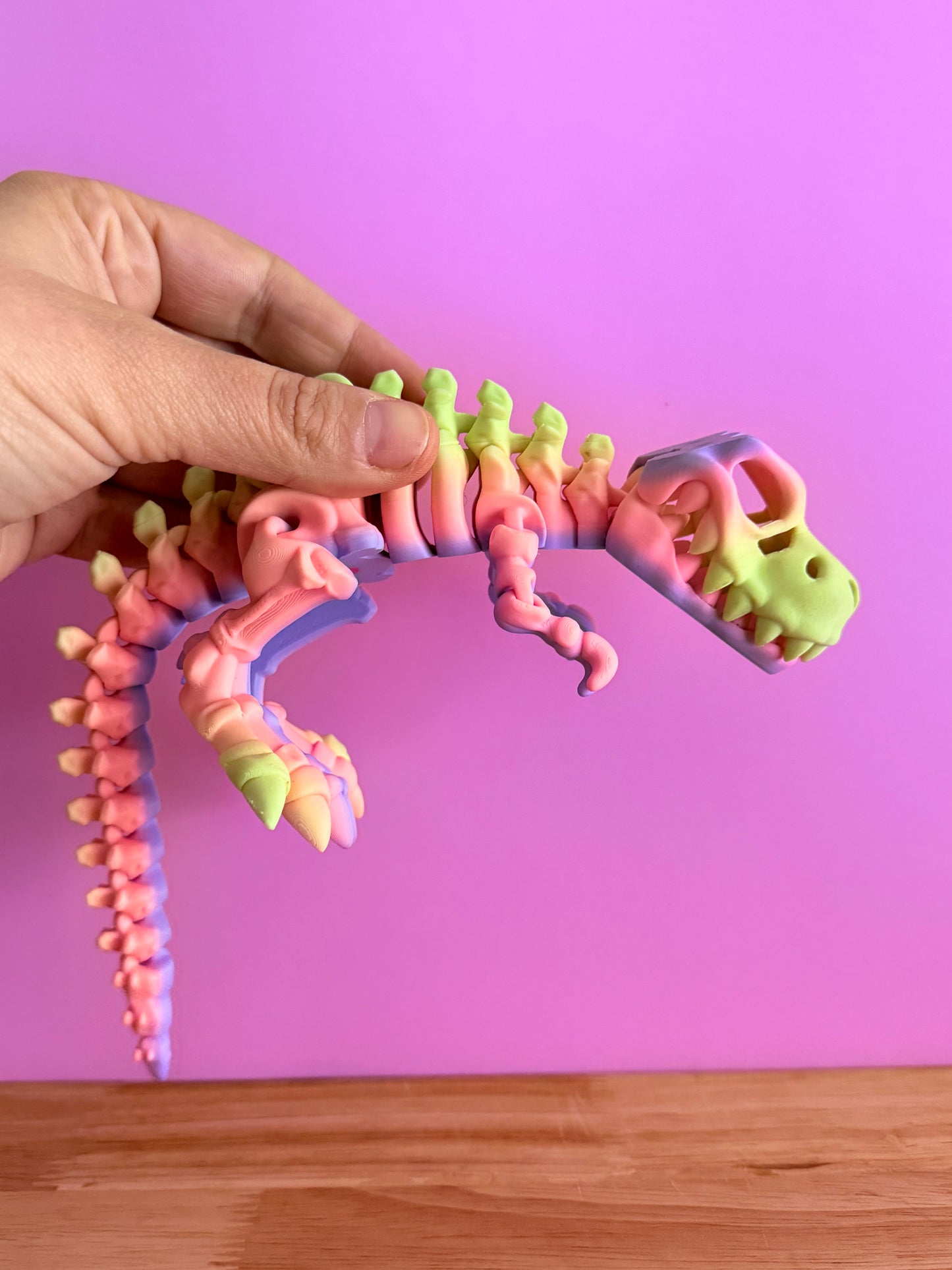 Skeleton t-Rex - matte rainbow