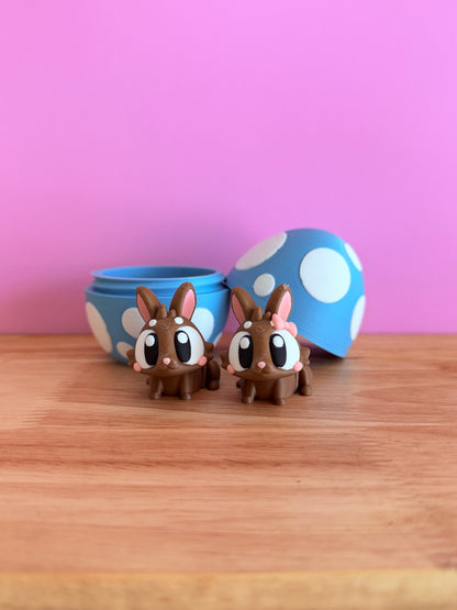 Mini bunnies and egg