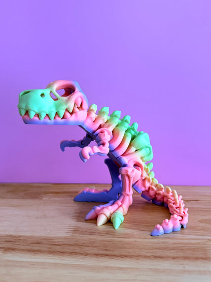 Skeleton t-Rex - matte rainbow