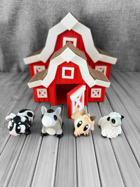 Farm barn with animals- small
