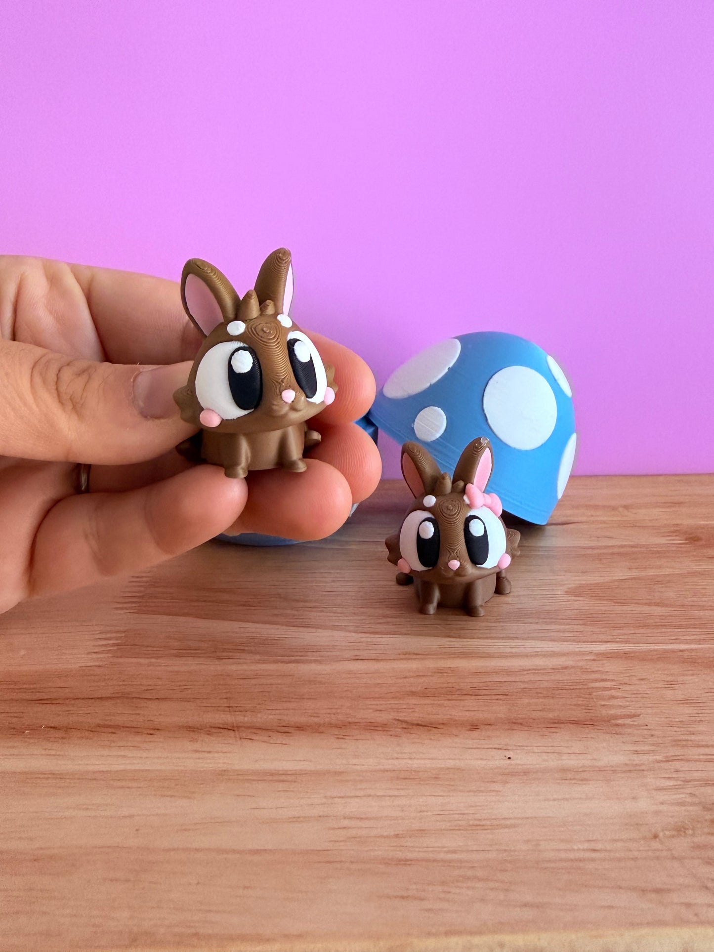 Mini bunnies and egg