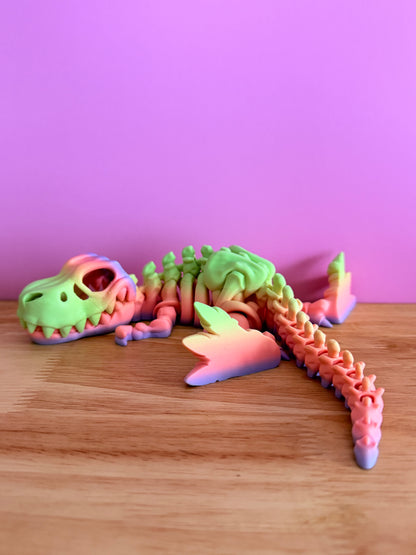 Skeleton t-Rex - matte rainbow