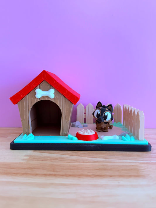 Dog yard with mini dog