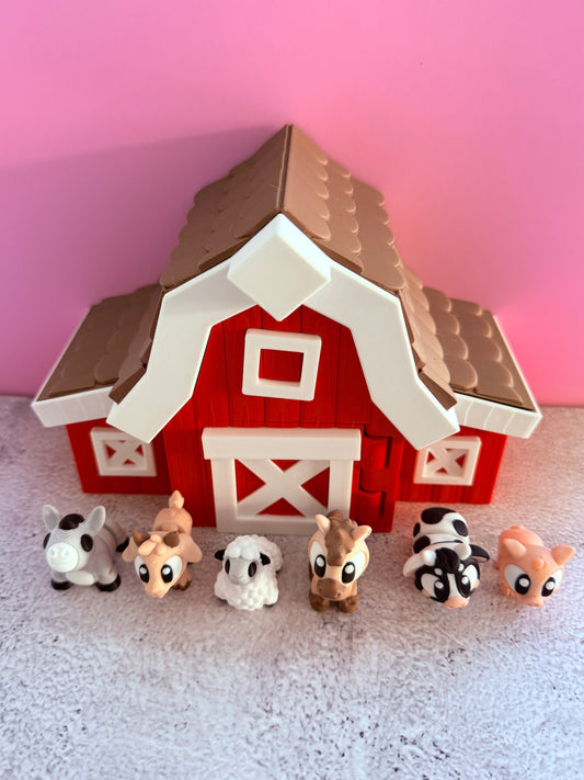 Farm barn with animals- small