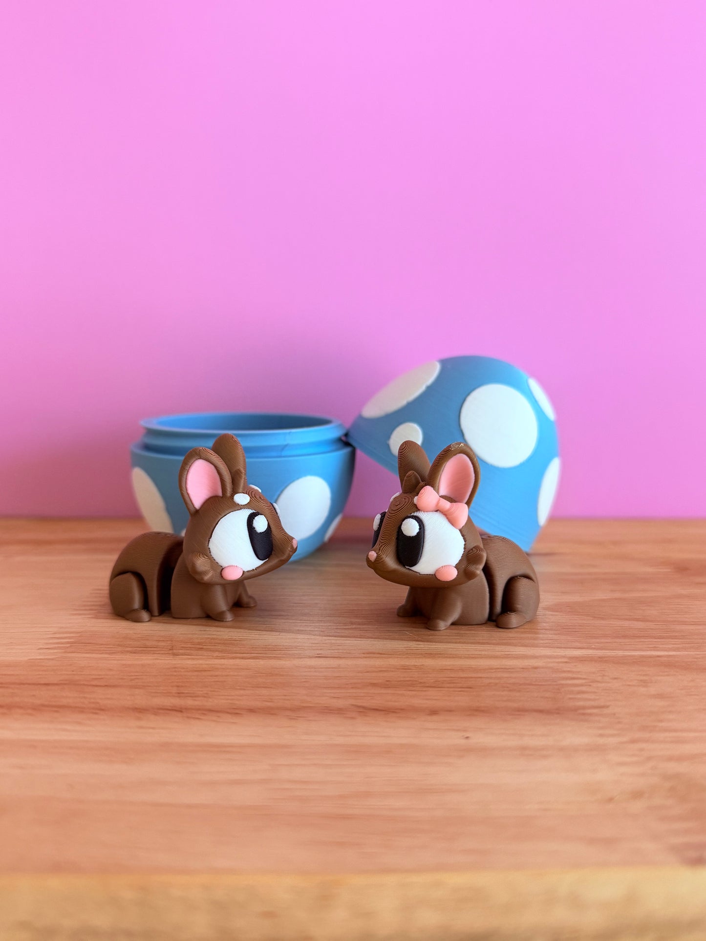 Mini bunnies and egg