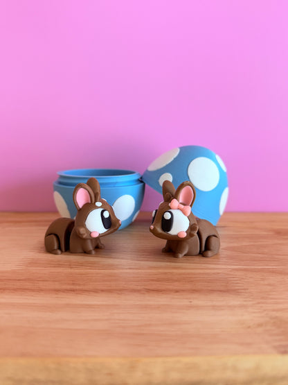 Mini bunnies and egg